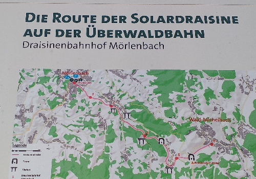 Karte zur Route der Solardraisine